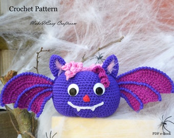 Vampire bat Crochet pattern Pumpkin bat Home decor Witchy crochet Halloween patterns PDF tutorial