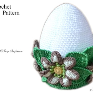 Easter egg with flower decor Crochet pattern Large floral adorned egg Freestanding ornament Collectible eggs Easter Souvenir Easter pattern