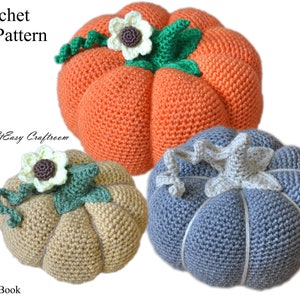 Crochet pumpkin pattern Fall decor Thanksgiving Farmhouse decor Autumn pumpkin amigurumi Harvest ornament Halloween PDF tutorial