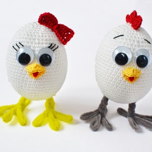 Easter chicken Crochet pattern Baby chicks amigurumi Crocheted farm birds Egg hunt Chicken ornament Easter patterns PDF 画像 2