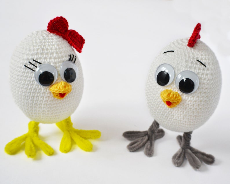 Easter chicken Crochet pattern Baby chicks amigurumi Crocheted farm birds Egg hunt Chicken ornament Easter patterns PDF 画像 3