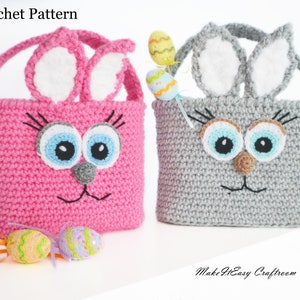 Hase Ohrbeutel Häkelanleitung Ostern Eiersuche Hase Korb Häkelgeschenk Beutel Ohreimer Tasche Ostern Leckerlibeutel für Kinder Ostern Muster