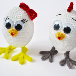 Easter chicken Crochet pattern Baby chicks amigurumi Crocheted farm birds Egg hunt Chicken ornament Easter patterns PDF 画像 4