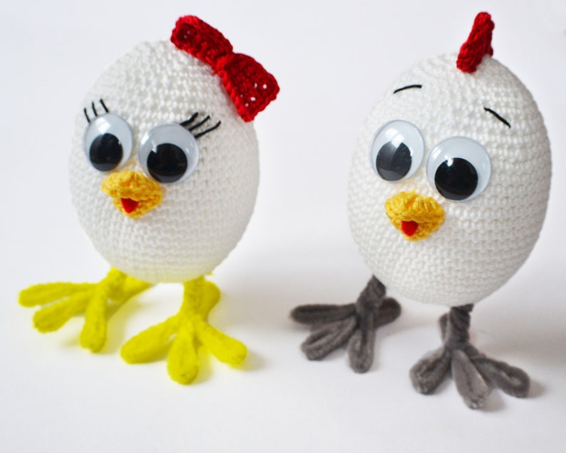 Easter chicken Crochet pattern Baby chicks amigurumi Crocheted farm birds Egg hunt Chicken ornament Easter patterns PDF 画像 4