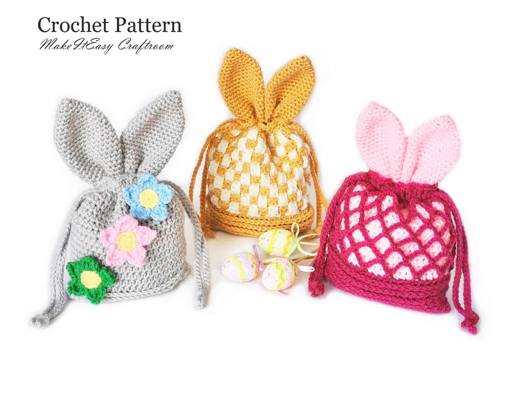 Bunny Ear Gift Pouch Crochet Pattern: Easter Treat Bag (PDF Pattern) - Etsy