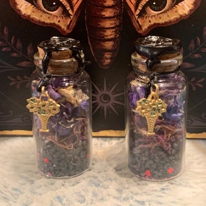 Mini Moon Goddess with Tektite Witches Jars