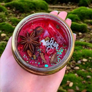 Dragons Blood 4oz Soy Wax Candles Dragons Blood Resin Candle Crystal Candle Soy Wax Spell Crystal Candles Protection Candles