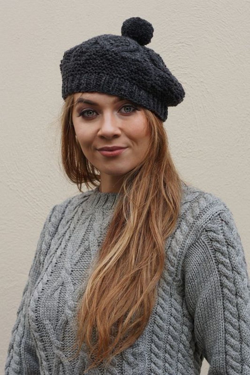 Aran Tam Adult Traditional Irish Hat Handknit hat Etsy