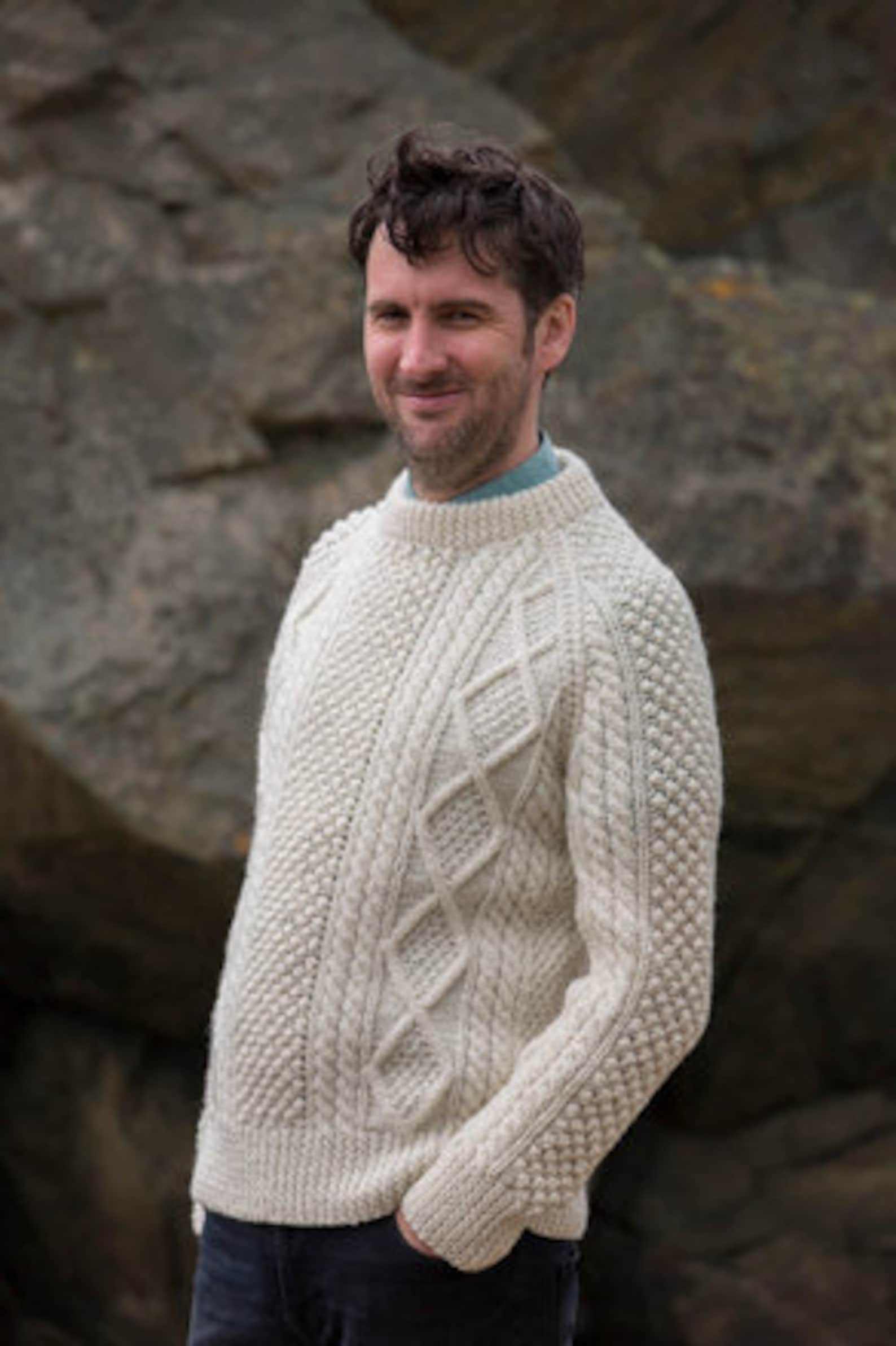 The Genuine Irish Hand Knit Aran Sweater Irish Aran | Etsy