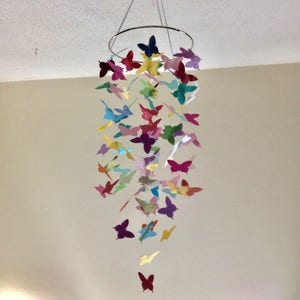 Multi colored fluttering BUTTERFLY mobile! Nursery mobile, Crib mobile, Happy Birthday, whimsical butterfly mobile