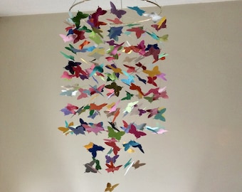 Multi colored fluttering BUTTERFLY mobile! Nursery mobile, Crib mobile, Happy Birthday, Wedding. Gift.Teen /dorm decor, babyshower