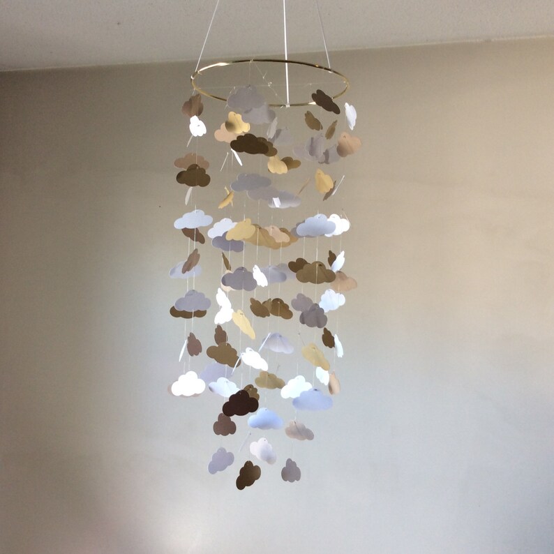 Baby Nursery mobile White cloud mobile Modern crib mobile Etsy