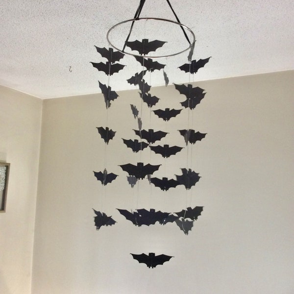 Black Bat Mobile.  Baby Nursery mobile.  Happy Halloween