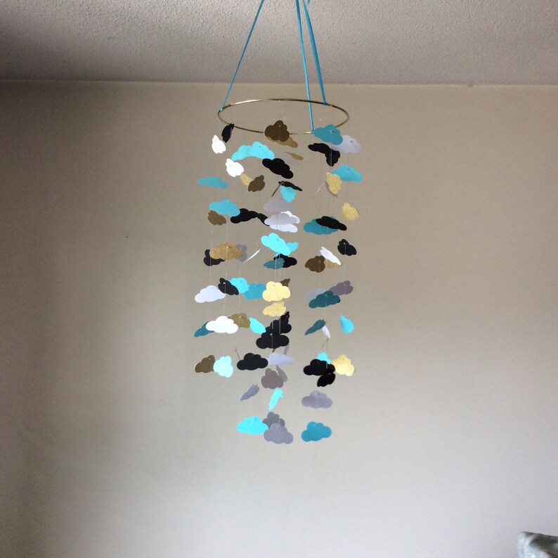 Baby Nursery mobile White cloud mobile Modern crib mobile Etsy