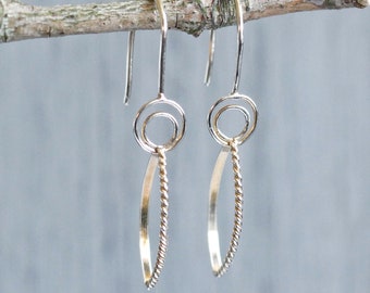 Double Circle Rope Oval Earrings