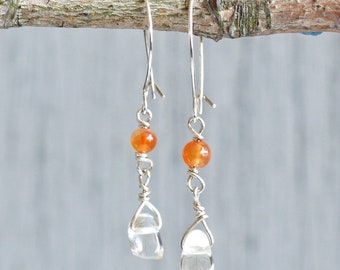 Sterling Silver Glass Bead Earrings