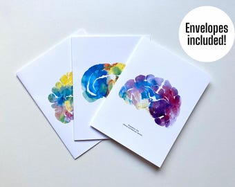 Tarjetas de felicitación de neurología veterinaria - 6 tarjetas de agradecimiento veterinarias - Regalo para veterinarios - Tarjetas de notas en blanco + sobres a juego