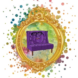 Danny Devito como un sofá púrpura - 8.5 "x 11" impresiones de arte - Siempre es soleado en Filadelfia Arte - Divertido Frank Reynolds Fan Wall Decor