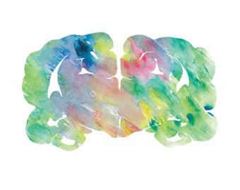 Common Wombat Brain Art - 12" x 12" Watercolor Prints - Colorful Neurology, Neuroscience, Psychology Artwork Gifts by Signed J. Sayuri