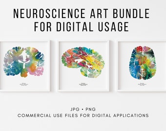 Descarga digital de arte de neurociencia - Activos de marketing de psicología para sitios web, redes sociales, artículos de blog, marketing por correo electrónico - Descarga instantánea