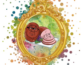 Danny DeVito as Spiral Cut Ham Illustration - It's Always Sunny in Philadelphia - Frank Reynolds - Danny De Vito Fan Art