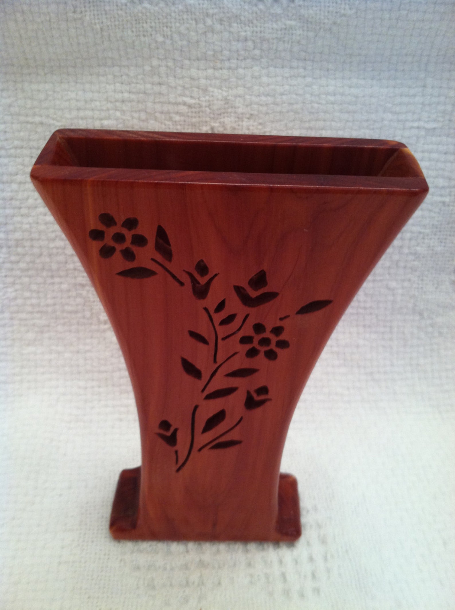 The Belle Scroll saw Vase Cedar Etsy