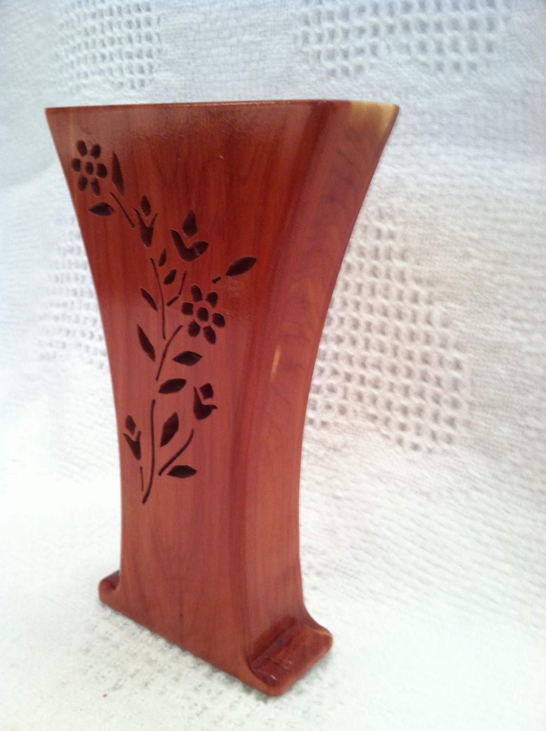 The Belle Scroll saw Vase Cedar Etsy