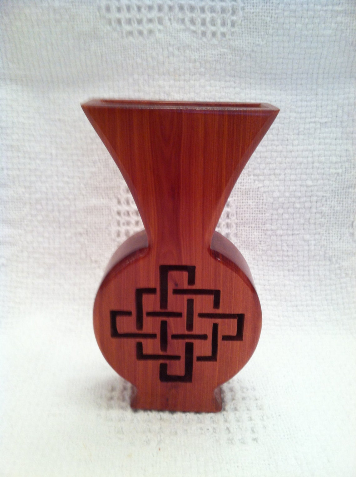 The Amelia Scroll saw Vase Cedar Etsy
