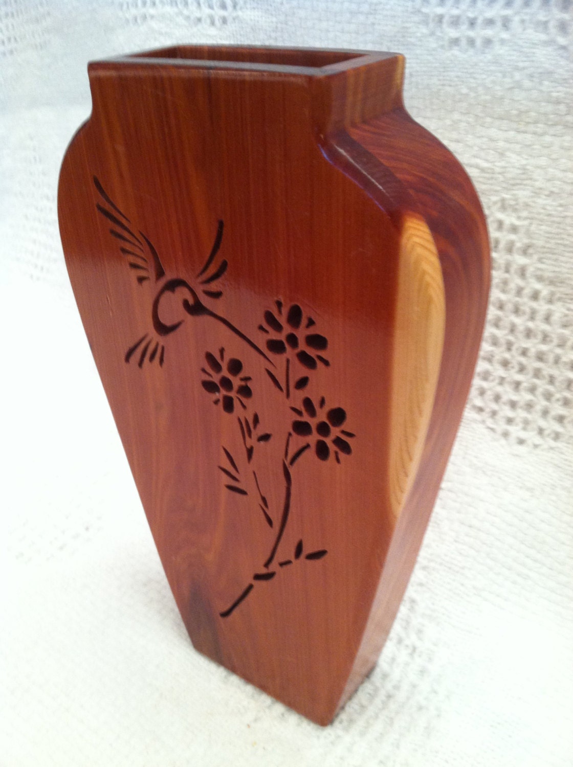 The Madeline Scroll saw Vase Cedar Etsy