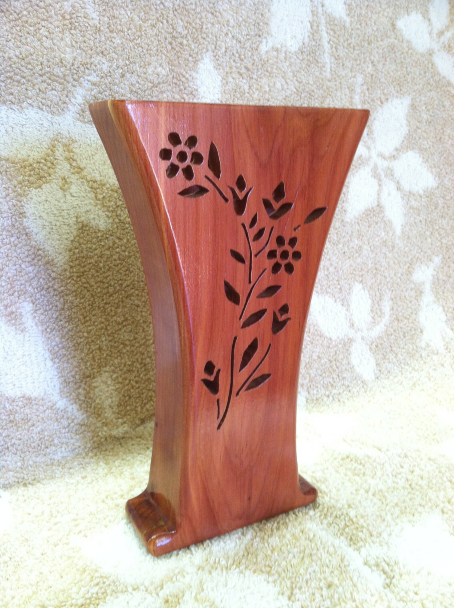 The Belle Scroll saw Vase Cedar Etsy