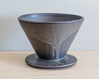 Large Pour Over, Cone 4 pour over in Black Moss, ceramic pour over, coffee pour over, coffee dripper