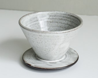 Large pour over in Fog Grey, ceramic pour over, coffee pour over, coffee filter, coffee dripper