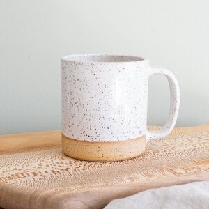 Large Mug in Speckled White. Hand made mug.