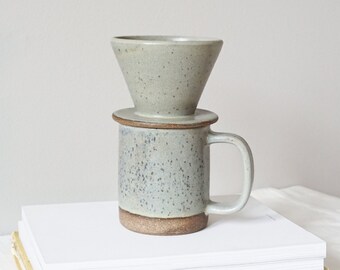 Speckled Blue/Green Mug + Pour Over Set