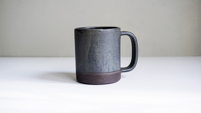 PRE-ORDER Large Mug in Black Moss color. Hand made mug. image 1
