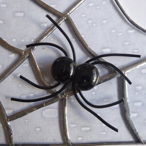 Spider's Web and Spider Made From Stained Glass To Fit In The Corner of a Window Suncatcher image 2