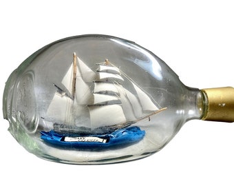 Vintage Mary Celeste Ship in a Bottle - 1970s Barque Model