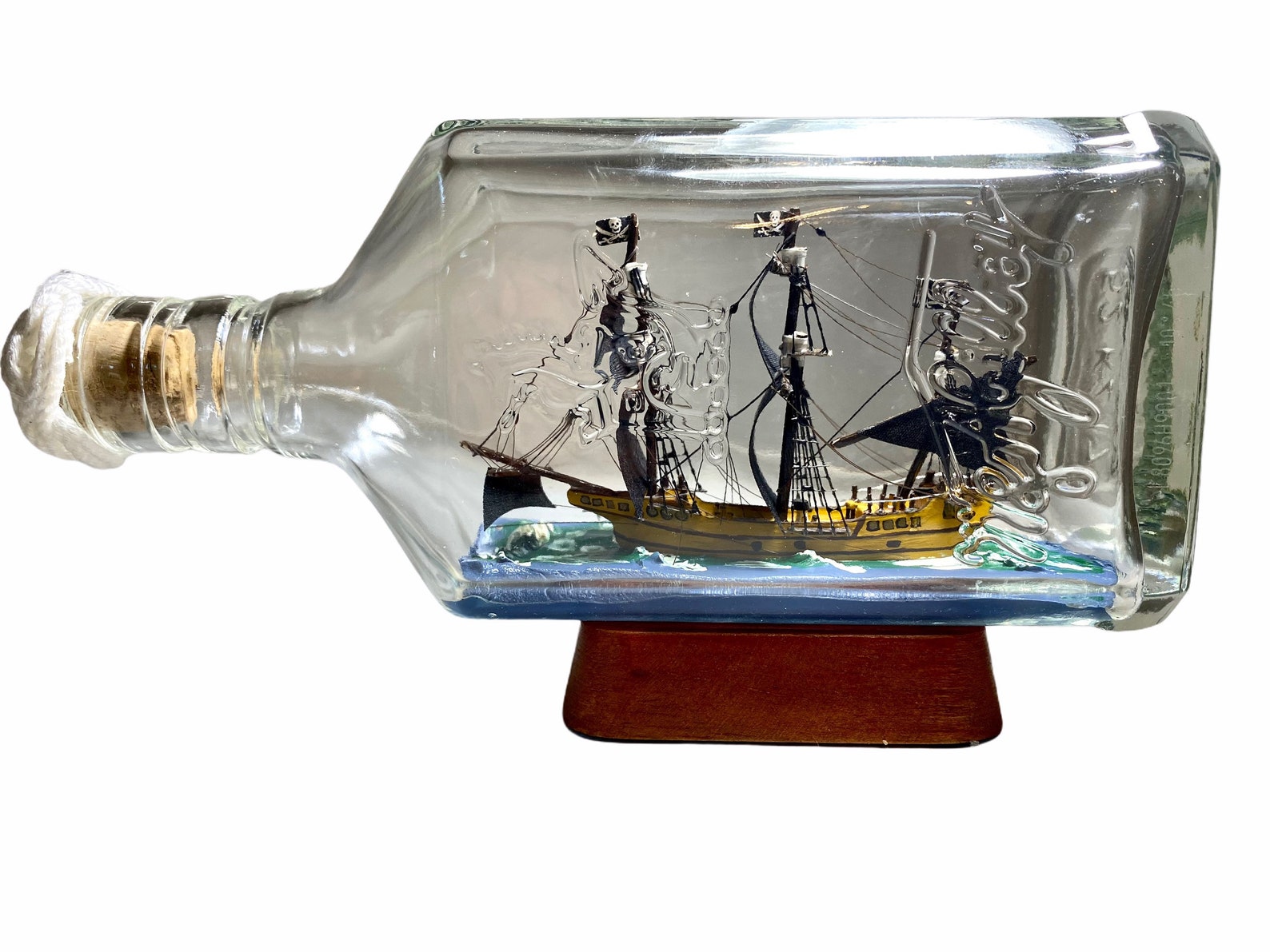 Pirate Ship In A Bottle Etsy