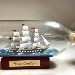 Handmade Ship in a Bottle: USS Constitution - Authentic American Craftsmanship