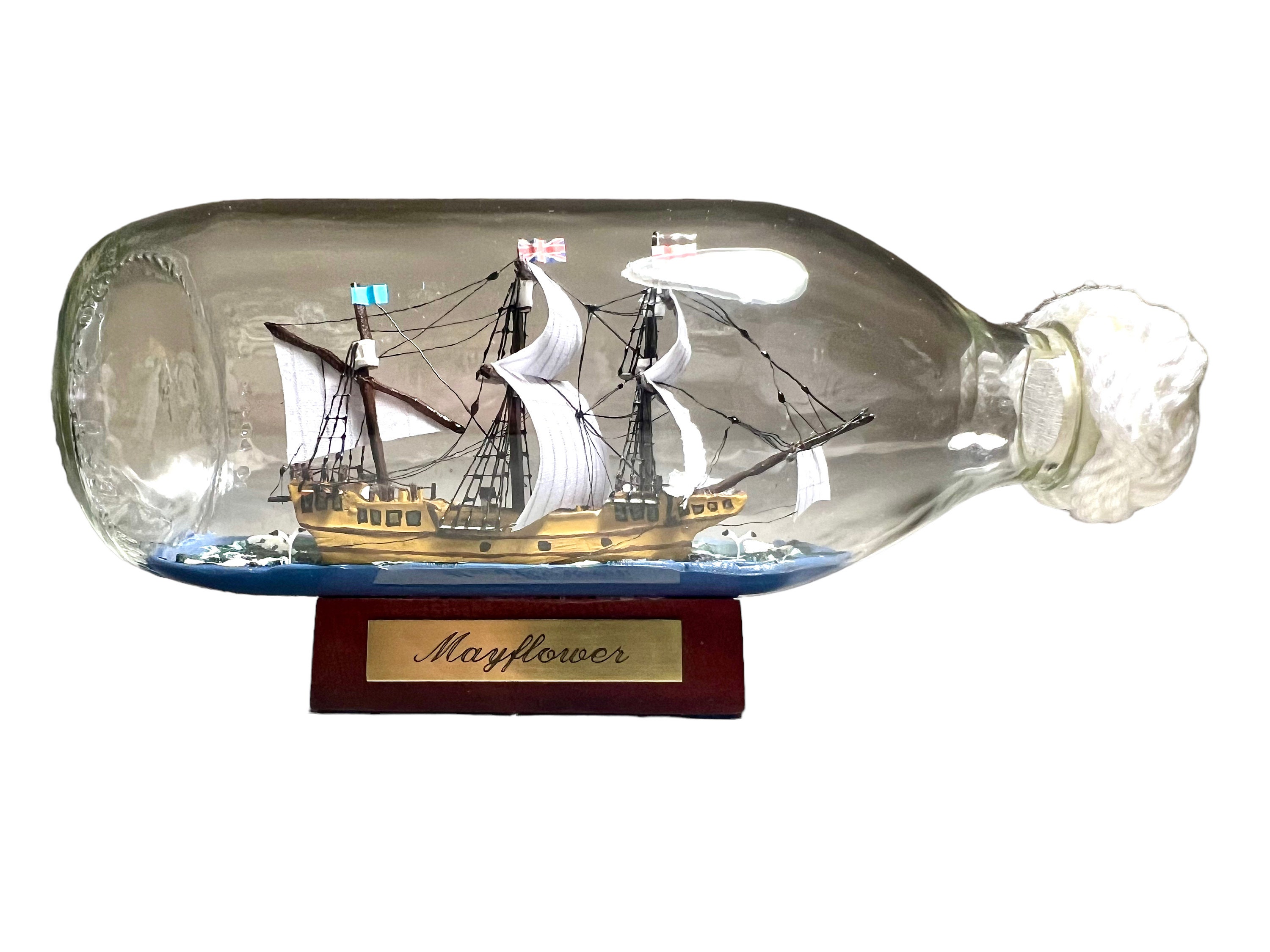 ☆新品 Mayflower Glass ガラス瓶中のガラス帆船☆箱付