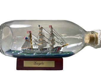 US Coast Guard Eagle Ship In Bottle, ship in a bottle