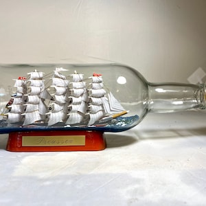 Five masted European made ship in a bottle