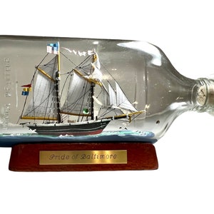 The “Pride of Baltimore “ ship in a bottle