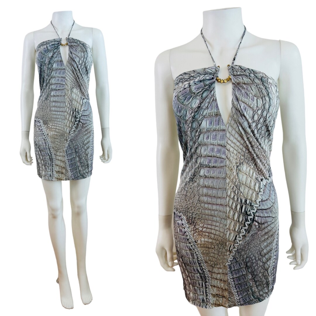 Vintage Y2k S/S 2011 Roberto Cavalli Crocodile Croc Reptile