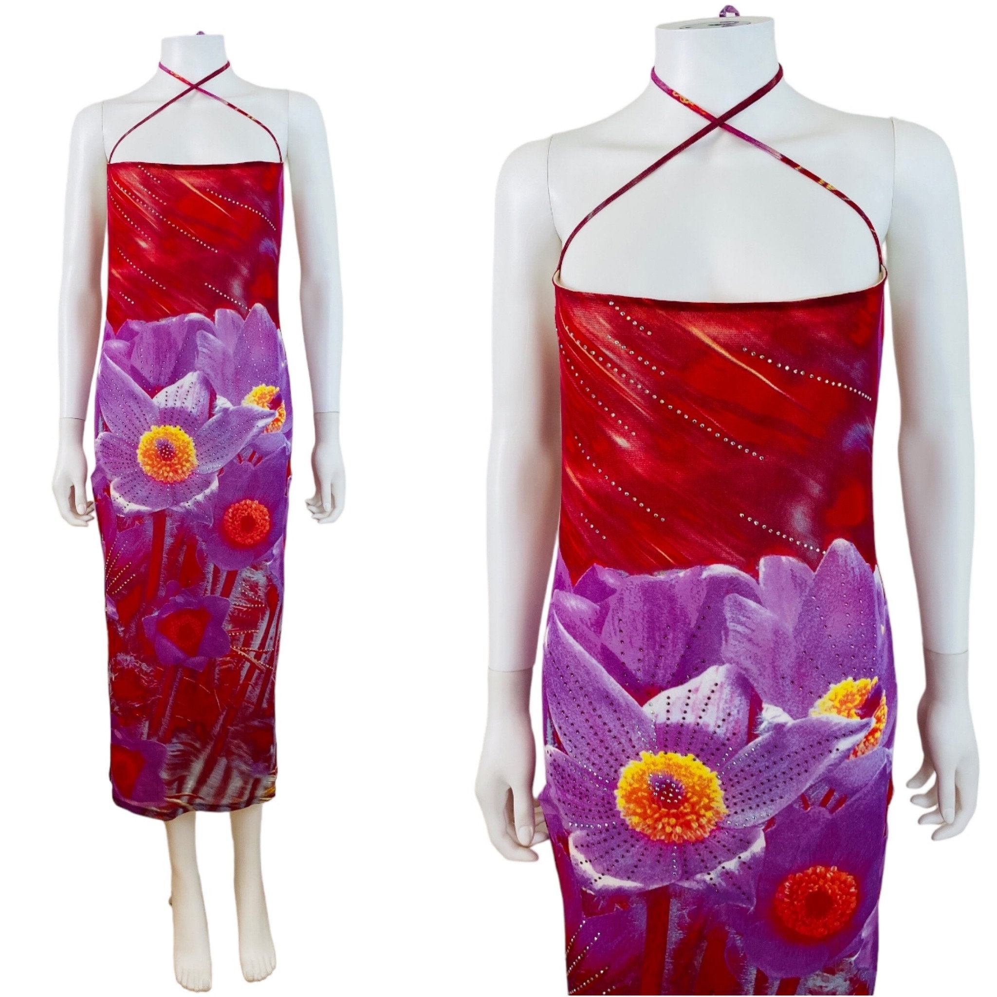 Vintage S/S 2000 Y2K Roberto Cavalli Red + Purple Floral Vintage S/S 2000 Y2K Roberto Cavalli Red + Purple Floral