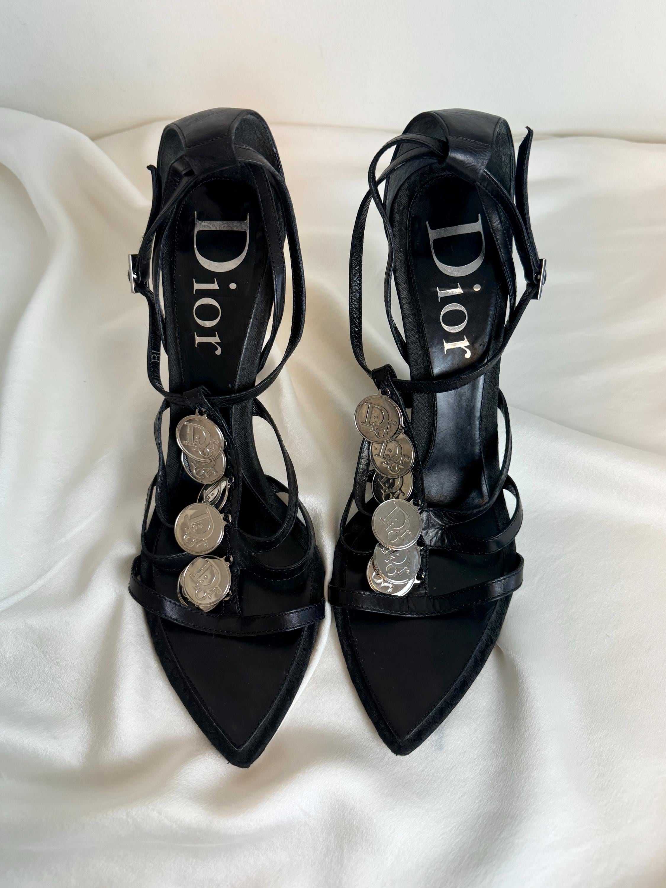 Vintage 2000s Y2K Christian Dior Silver Coin Ankle Wrap