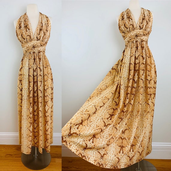 Vintage Victor Costa 1970s Snake Skin PYTHON Print