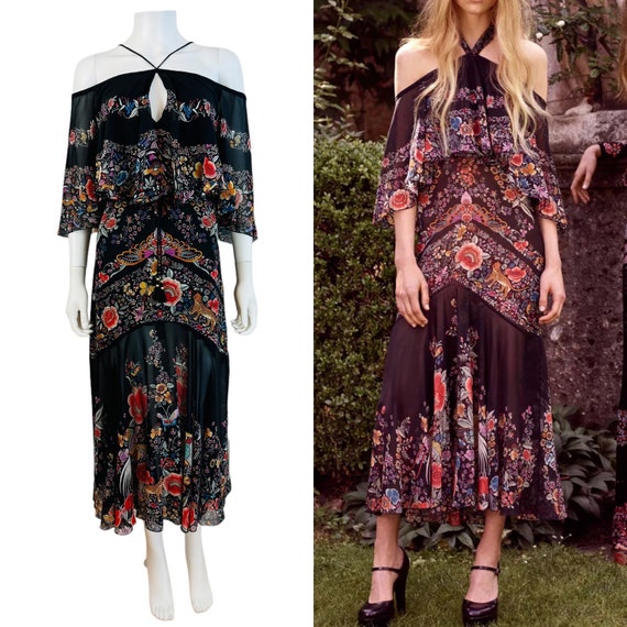 Roberto cavalli ブラック ロングドレス　サイズS CAVALLI_RUNWAY_BLACK_ZIP_EMBEL