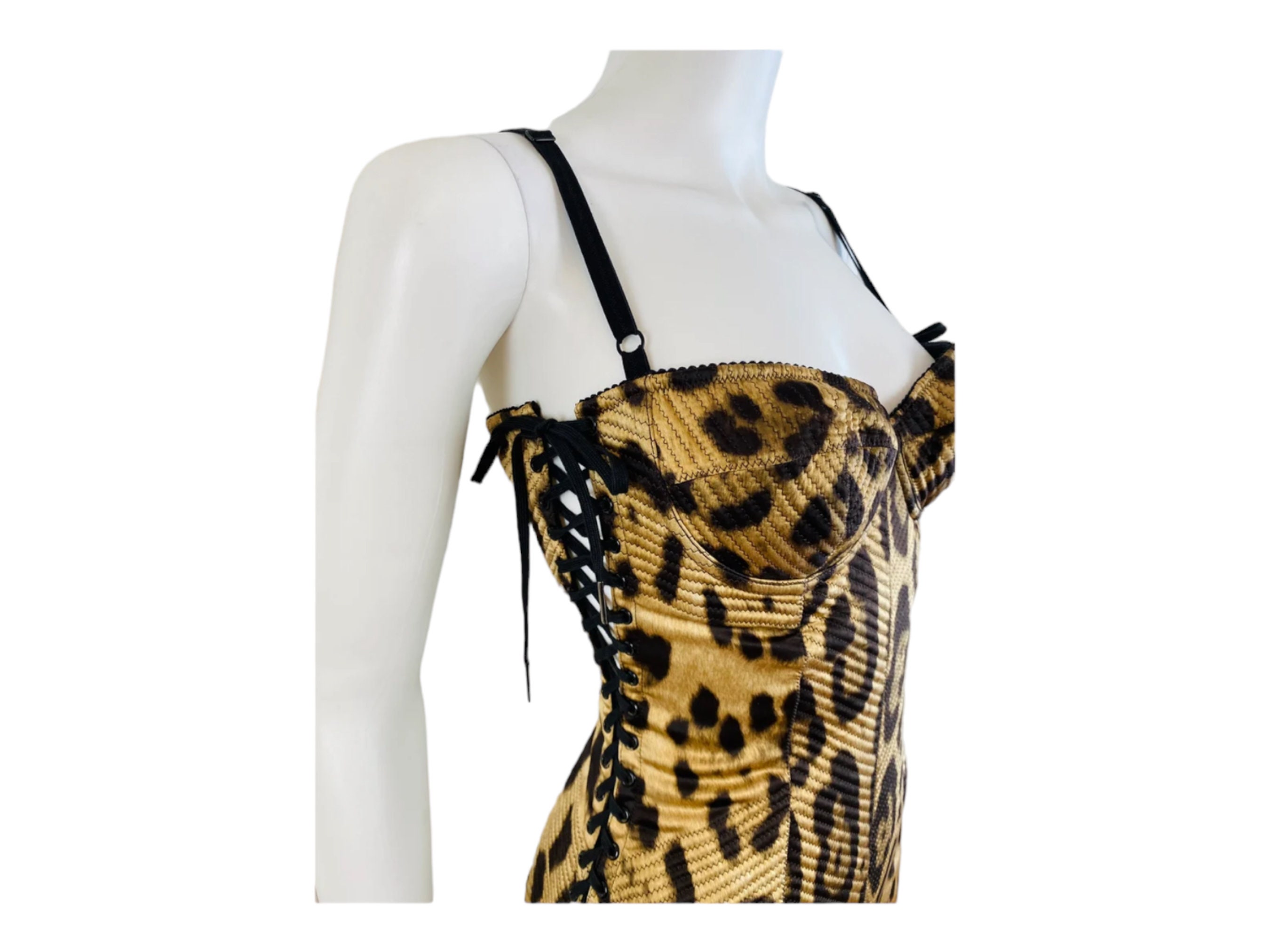 ブラジャー Dolce & Gabbana Printed stretch silk blend bodice DOLCE&GABBANA Maiolica cropped printed stretch silk-blend