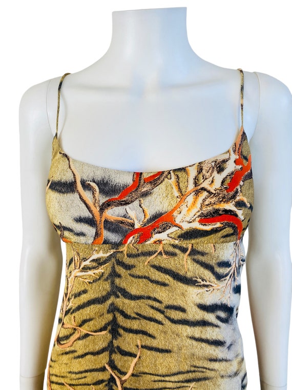 Vintage Y2k 2005 Roberto Cavalli Mini Silk Tiger … - image 5